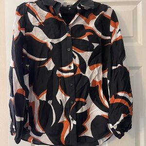 Chico's Black and Orange Blouse Vibrant and Stylish